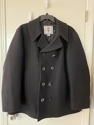 Sterlingwear US Navy Mens Wool Peacoat Size 52R Black Anchor Collection M22 • $75