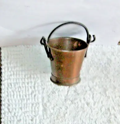 Vintage Copper & Brass Bucket W/Handle 3.5  Tall Cute ~ 4  Diameter Heavy • $14.59