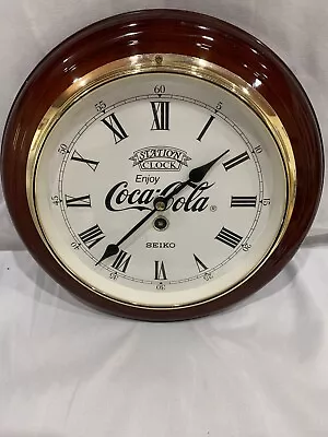 Coca Cola Seiko Wooden Station Wall Clock Rare Collectible Tested Working • $199