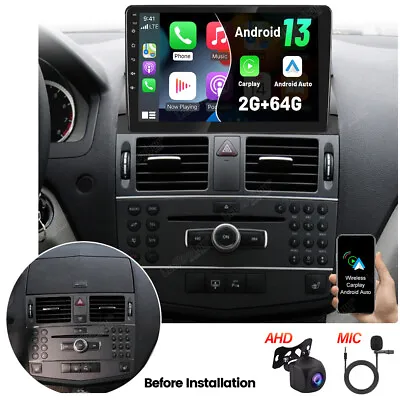 Android 13 Carplay Car Radio For Mercedes Benz C Class W204 S204 GPS Navi 2G+64G • $189.99