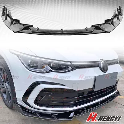 Front Bumper Lip Splitter Carbon Style For VW Golf Base / GTI MK8 2020-2023 • $54.99