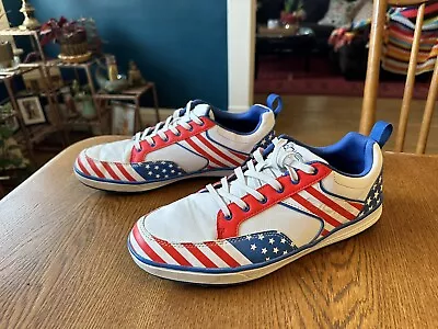 ETONIC G-SOK 3.0 Sz 10.5 Patriotic Stars & Stripes Spikeless Men's Golf Shoes • $35.29
