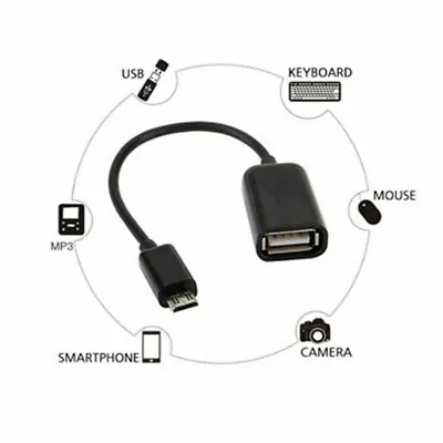 Micro USB Male Host To USB Female OTG Cable Adapter For Samsung Galaxy Android • £2.74