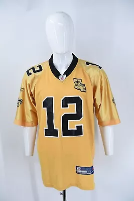 New Orleans Saints Colston #12 Reebok Stitched Gold Jersey Sz 52 LA Map Patch • $78