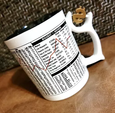 Barnes & Noble CAFE Spinner Mug Wall Street Coffee Tea Cup Accountant FUN GIFT • $15