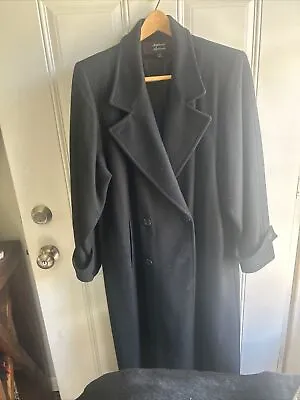 Vintage~women S~stephanie Matthews ~100% Wool~long Coat~winter~black~size: 10 • $18.19