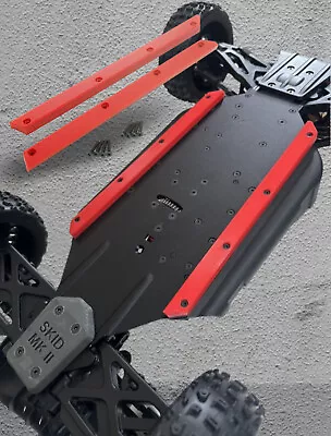 Chassis Skid Slide Rails For Arrma Typhon Kraton Notorious 6s (Red) • $11.95