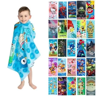 Boys Girls Childrens Kids Novelty Cartoon Beach Swim Bath Towels Gift 60x120cm • £11.99