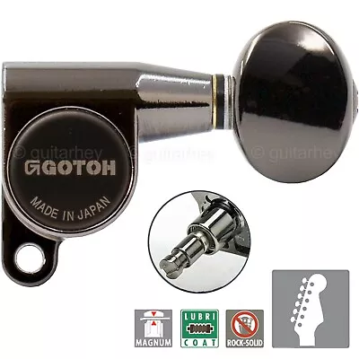 NEW Gotoh SG360-05 MG MAGNUM LOCKING Set 6 In Line W/ OVAL Buttons - COSMO BLACK • $102.69