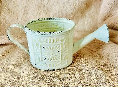 Mini Metal Watering Can For Indoor Plants Or Play Time Antique White VERY CUTE!! • $5.95