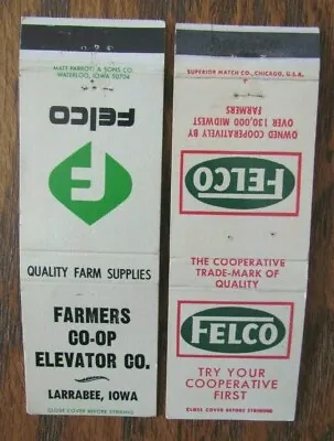 £9.55 • Buy Farm Related: Felco Farmers Co-op Elevator (larrabee, Iowa) Matchbook Covers -f8