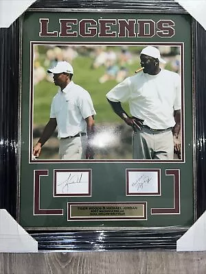 Tiger Woods And Michael Jordan Golf Round 2007 Framed Photo Facsimile Signed • $199.99