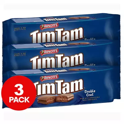 3 X Arnott's Tim Tam Chocolate Biscuits Double Coat 200g AU Free Shipping • $17.99