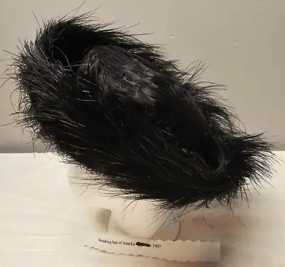 Vintage/antique 1907 Roberta Bernays Black Feather & Fur Womans Hat~rare! • $59