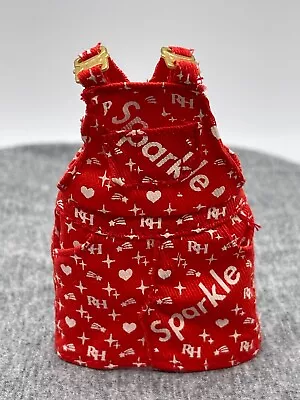 $9.96 • Buy Rainbow High Doll Overalls Skirt Red White SPARKLE Spell Out Closet Ruby