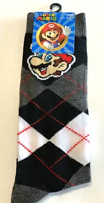 Nintendo Super Mario Kart Crew Socks Argyle Mario Bros NES 64 Switch Gaming New • $8.95