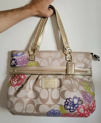 Coach Poppy Daisy Signature Applique Glam Tote Bag F20794 • $108