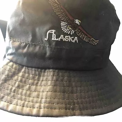 Alaska Bucket Rain Hat Olive Embroidered Eagle Plaid Lining TIBrand Fishing • $13