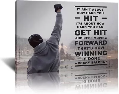 Rocky Poster Motivational Movie Wall Decor Rocky Balboa Quote Wall Art Boxing Pi • $14.90