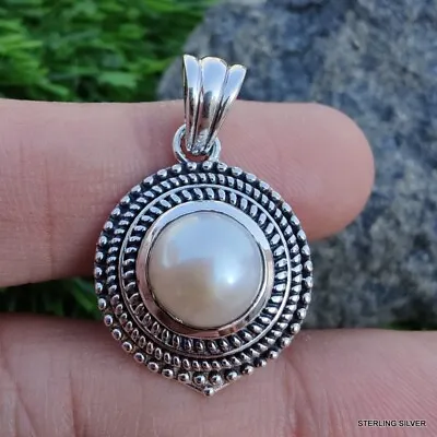 Mother Of Pearl Gemstone 925 Sterling Silver Handmade Pendant 1.25  • $15.99