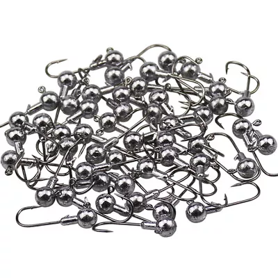 100Pcs 1/32 1/16 1/8 Oz Lead Jig Heads Fishing Hooks Crappie Bass Fishing Lures • $14.99