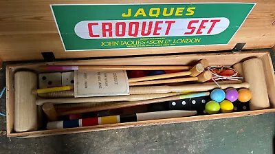 Quality Wooden Cavendish Croquet Set By Jaques London - Pine Box • £350