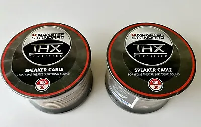 MONSTER STANDARD THX Certified Speaker Cable 100 Foot New Spools 16 Gauge Wire • $45.99