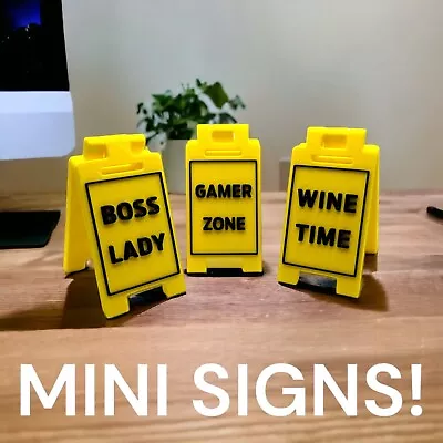 Mini A Signs - Wet Floor Signs - Jokes For Office Home / Fun Pranks 3D 7CM • £3.75