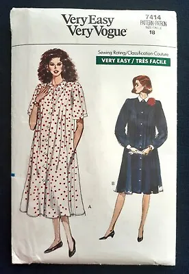 Size 18 Uncut Vogue 7414 Maternity Dress Vintage 1980s Sewing Pattern Very Easy • £4.90