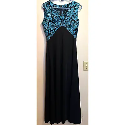 1960’s Evening Gown Sleeveless Metallic Teal Sm/med • $32.99