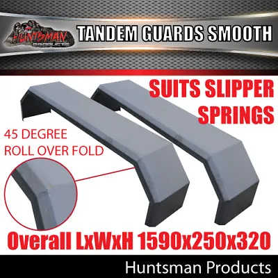 $188 • Buy Pair Tandem Axle Smooth Trailer Caravan Mudguards 250mm. Suits Slipper Springs