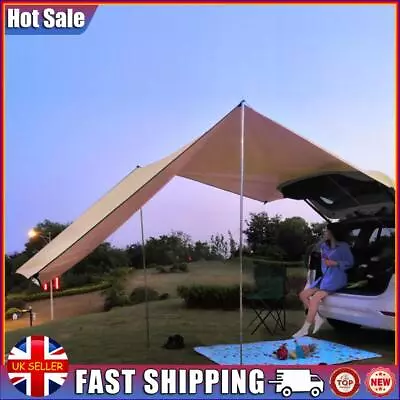Car Roof Top Tent Awning Anti-UV Camping Tents For Car SUV (Coffee 300x150cm) • £30.99