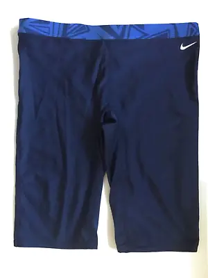 Nike Swim Jammer Shorts Swimsuit Trunks TDSS0024 490 Navy Blue Size 34 • $24.99