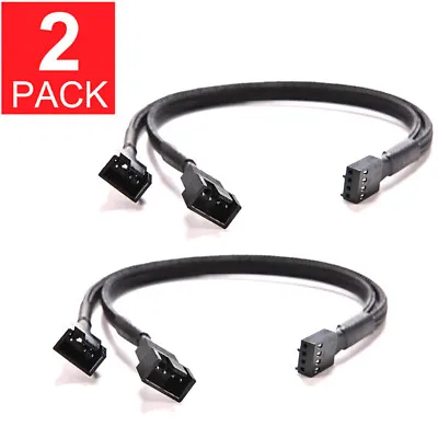 2 4-Pin PWM To Dual PWM Sleeved Computer Case Fan Power Y-Splitter Adapter Cable • $4.99