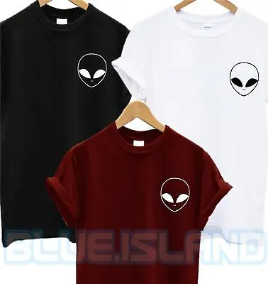 Alien Pocket Logo T Shirt Ufo Hipster Hate Love Swag Blogger Tumblr Fashion New • £6.99