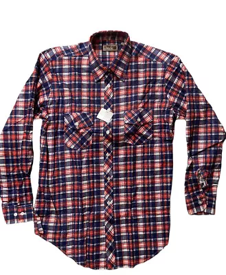 Mens Flannel Shirt Size L Button Down Long Sleeve Plaid Attitude 90's Y2K • $12.85