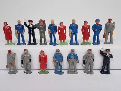 Lot Of 17 Vintage 1950's Die-cast Metal S & O Gauge Railroad Station Figures • $13.50