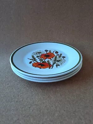 J & G Meakin Poppy Small Plates (15cm Diameter) With Crazing • £0.99