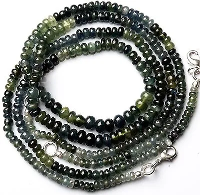 Super Fine Quality Natural Australian Multi Sapphire Smooth 3-5MM Bead Necklace • $119.20