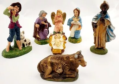 Vintage Nativity Set Made In Italy Resin 7 Piece Set Christmas Decoration • $26.98