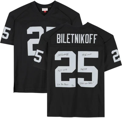 $599.99 • Buy Fred Biletnikoff Raiders Signed Mitchell & Ness Jersey W/Inscs-LE 25