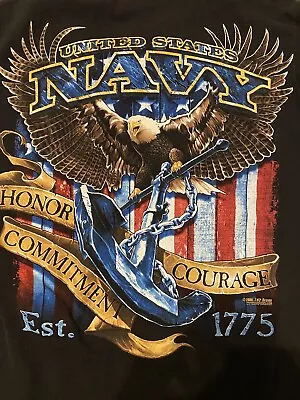 U.S. Navy Eagle  T-Shirt Size Large 2 Sided Established 1775 • $17.49