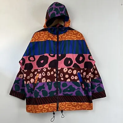 $149 • Buy GORMAN Multicoloured Full Zip Hooded Pockets Relaxed Raincoat Jacket S/M