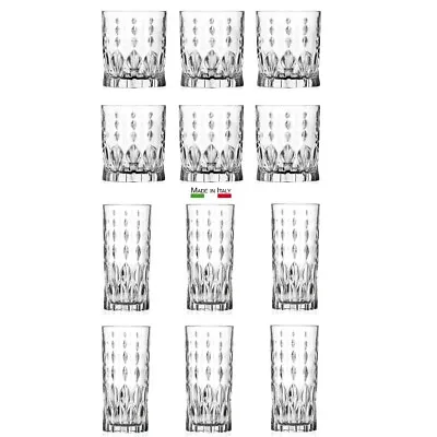 Modern Crystal Whiskey & Highball Glasses Drinkware Sets Of 6 • $34.99