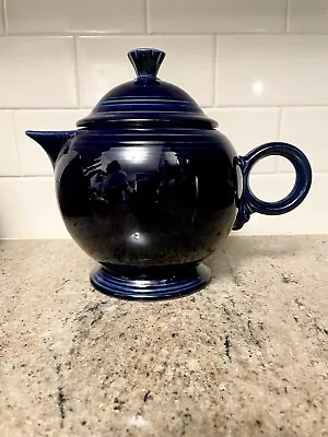 Vintage HLC Fiesta Ware Cobalt Blue Tea Pot With Lid ~Excellent~ • $37.99