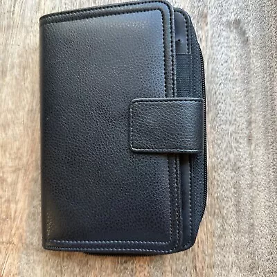365 By Franklin Covey Pocket Organizer Black Faux Leather 5x7” • $9.99