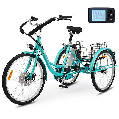 350W 24  Electric Adult Tricycle E-Trike 36V Lithium Battery 3-Wheel Bicycle • $655.49