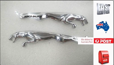 $27.95 • Buy For Jaguar 2 Badges Chrome Alloy L & R New Universal 9.5 X 2cm Fits X, XJS, XF A