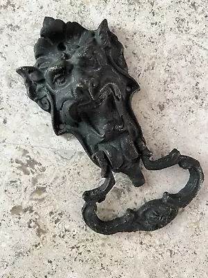 $279 • Buy Antique 1903 Devil Demon Gargoyle Face Architectural Salvage Doorknocker