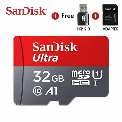SD Card SanDisk USB Adapter & Memory 32GB Flash Drive Class10 TF Micro Camera   • $18.99